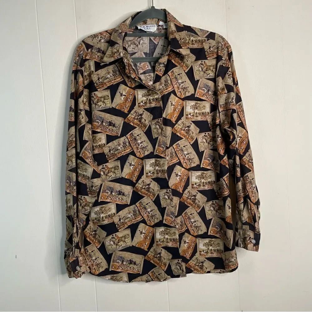 Vintage M.A. Simms & Co. Equestrian Button Down Shirt M